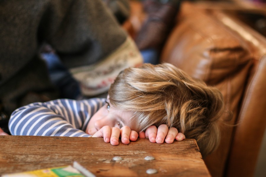 Child feeling badly after being punished by parent