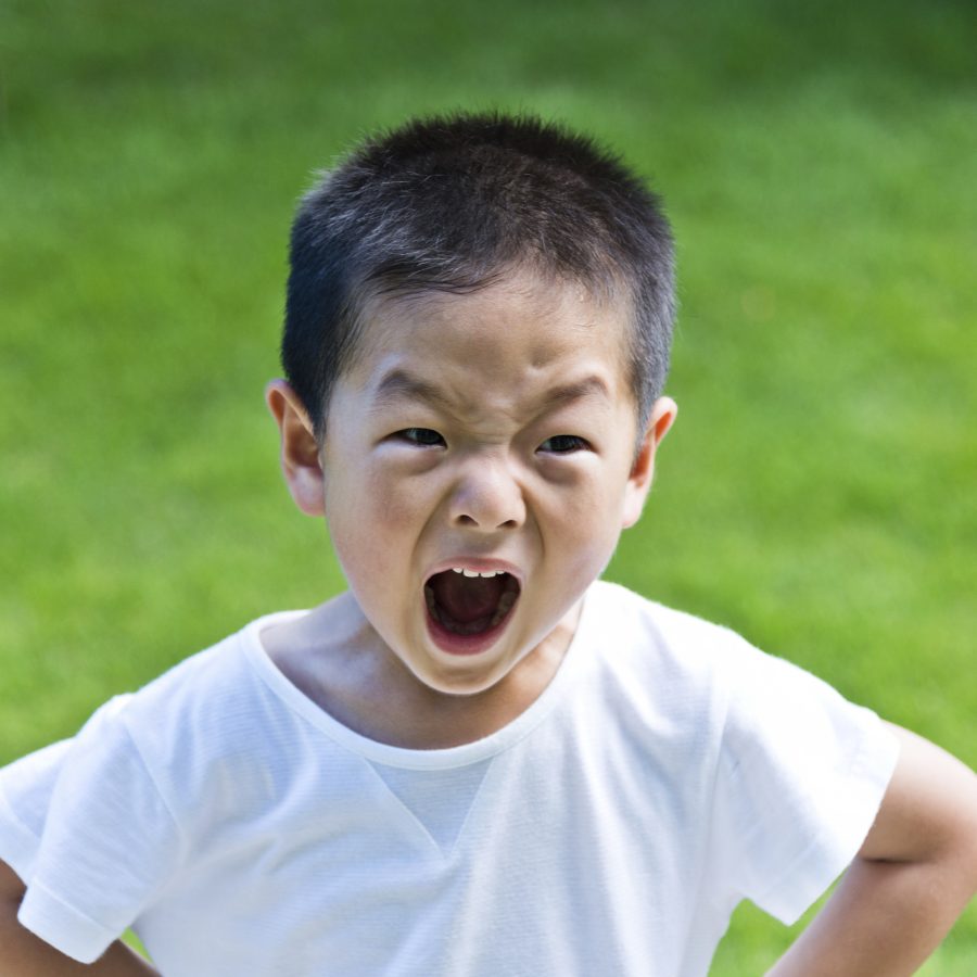 little boy angry and shouting.